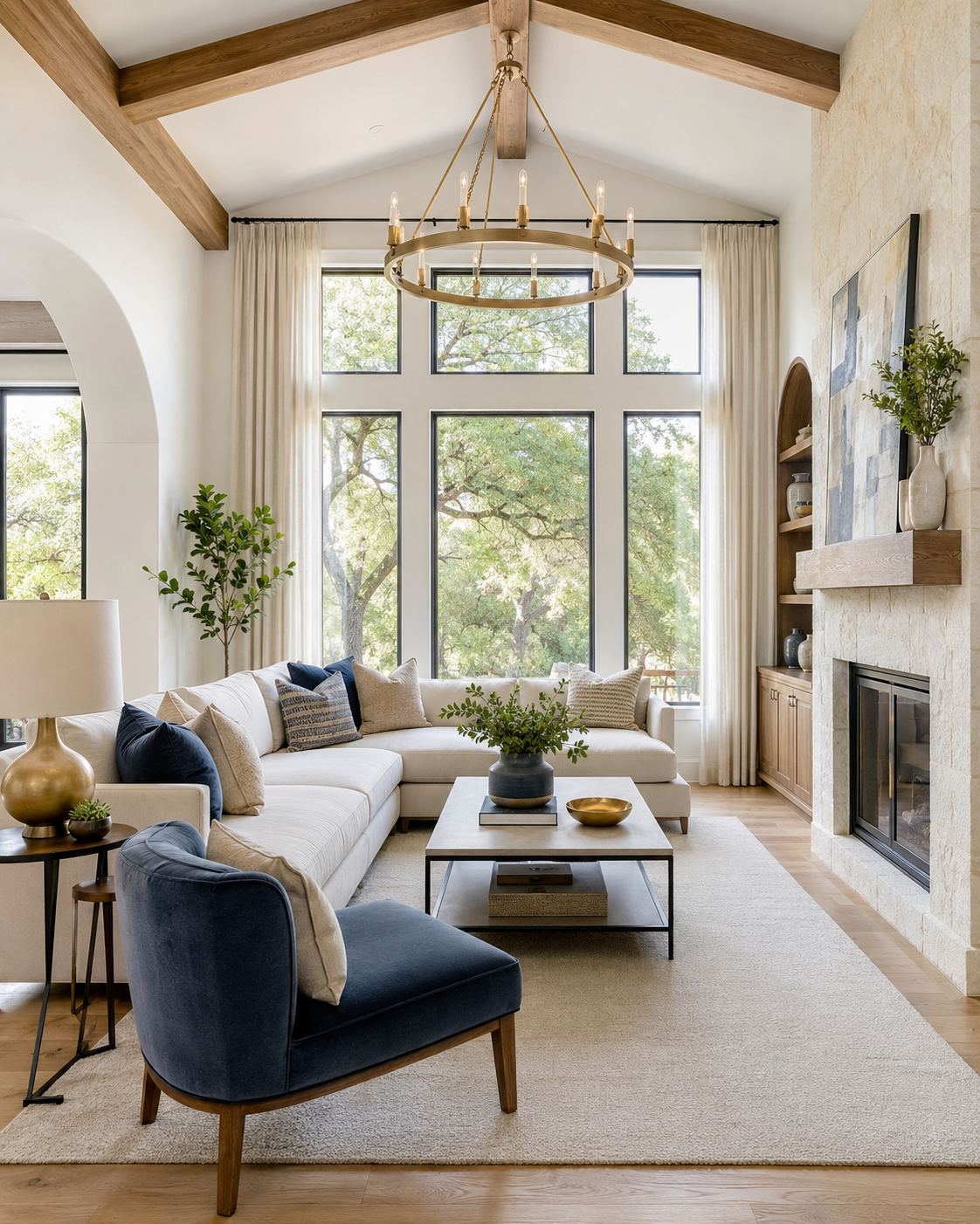 Bright, professionally cleaned modern living room